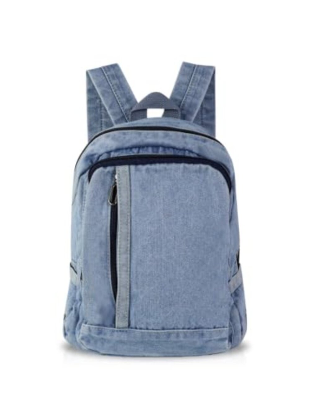Denim Mini Backpack Multi Pocket Daypack Adjustable Straps Lightweight